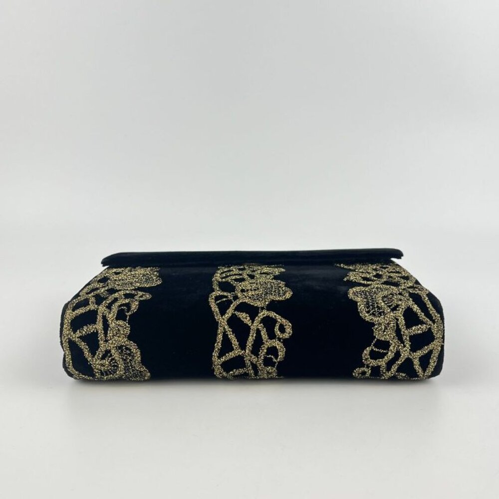 ★SOLD★ Fendi Shoulder Bag Pochette Black Velour Vintage - Picture 7 of 16